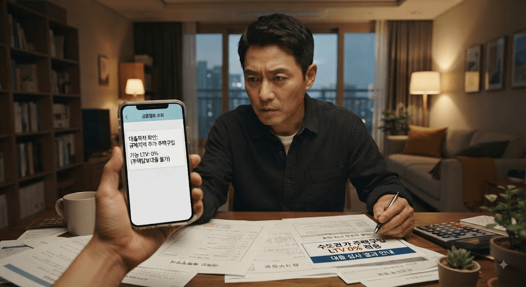 휴대전화 화면을 확인하는 남성