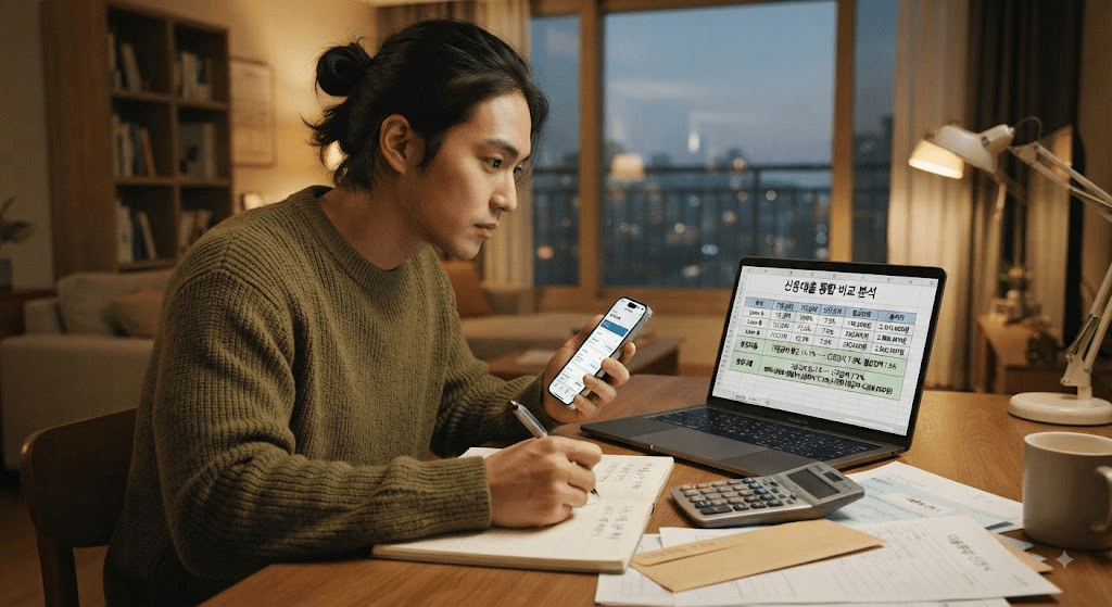 휴대전화 화면을 확인하는 남성