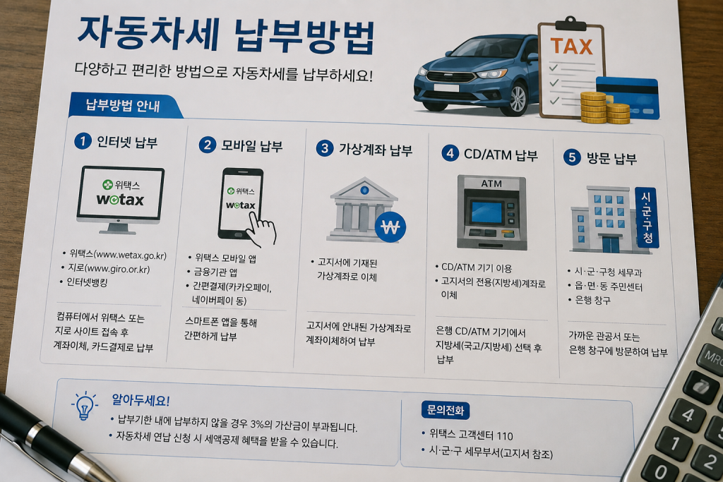 자동차세 납부방법 안내 자료
