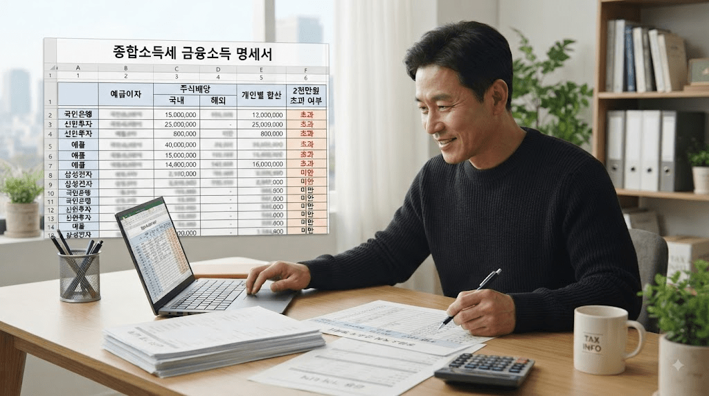 노트북 또는 컴퓨터 화면과 서류를 확인하는 남성