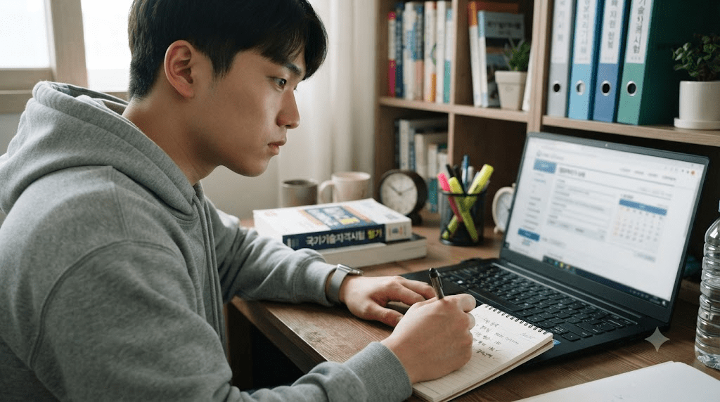 국가기술자격시험 접수 일정과 응시료 지원 횟수를 점검하는 청년
