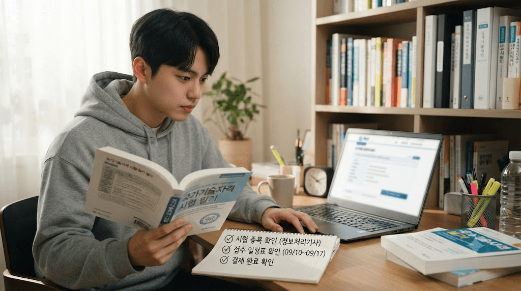 청년 국가기술자격 응시료 지원을 적용해 시험 접수를 완료한 수험생