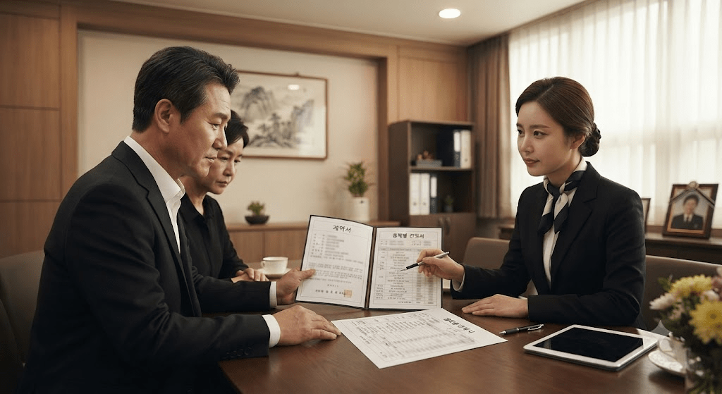 장례식장 계약 전 품목별 비용과 약관을 확인하는 유족