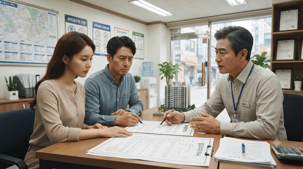 토지거래허가구역 주택의 실거주 유예 조건을 상담하는 무주택 매수자