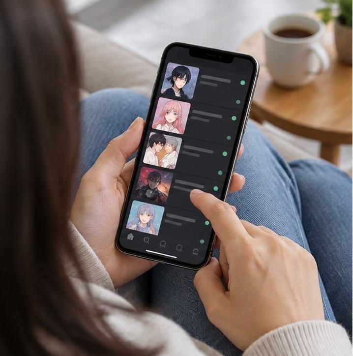요일별 웹툰 확인 방법을 보여주는 고해상도 실사사진 1