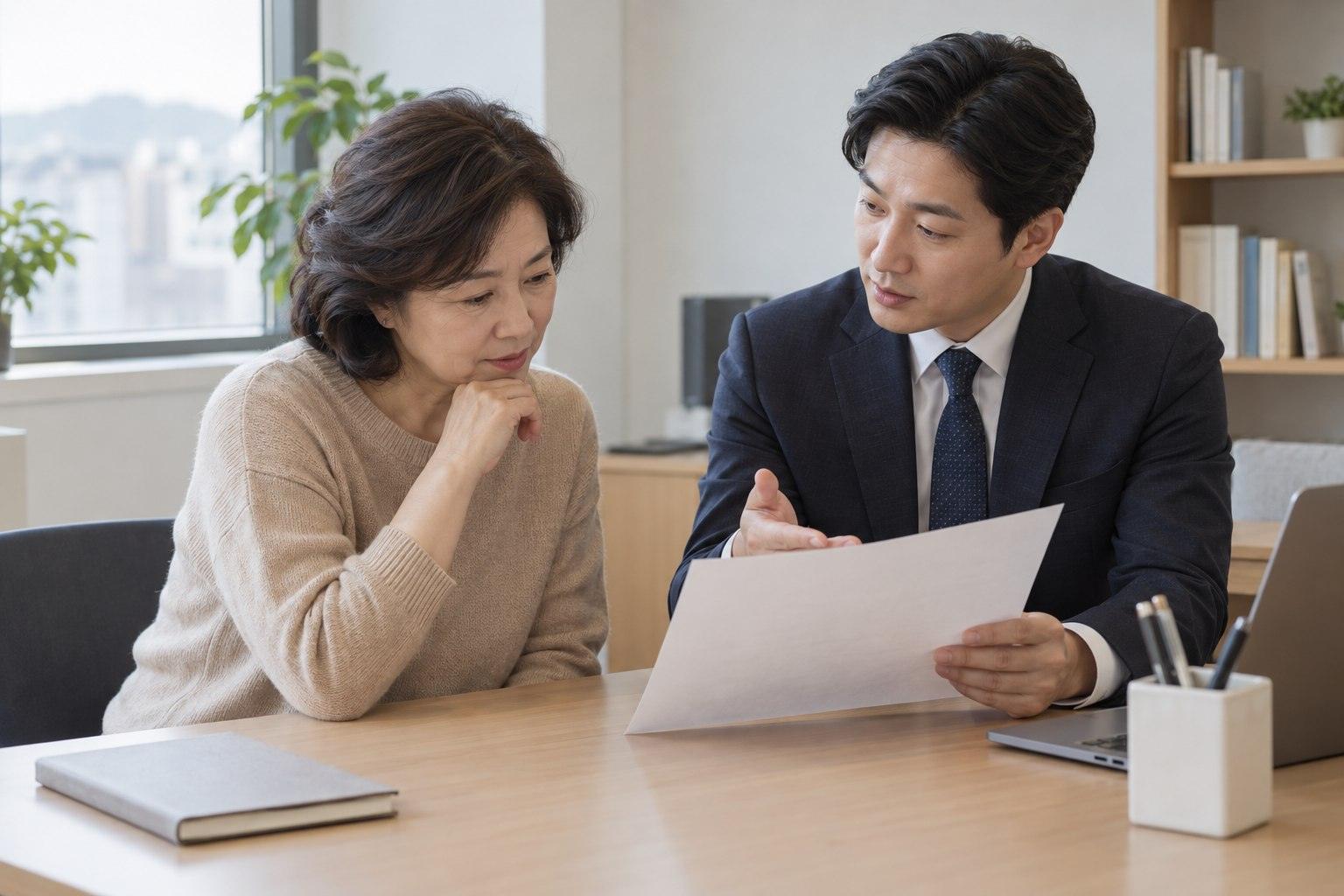 채권 결제 내역을 상담자와 확인하는 장면