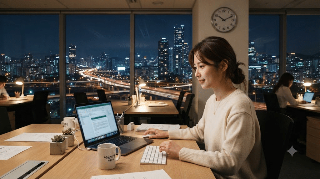 통상임금 기준으로 가산되는 야간근로 모습