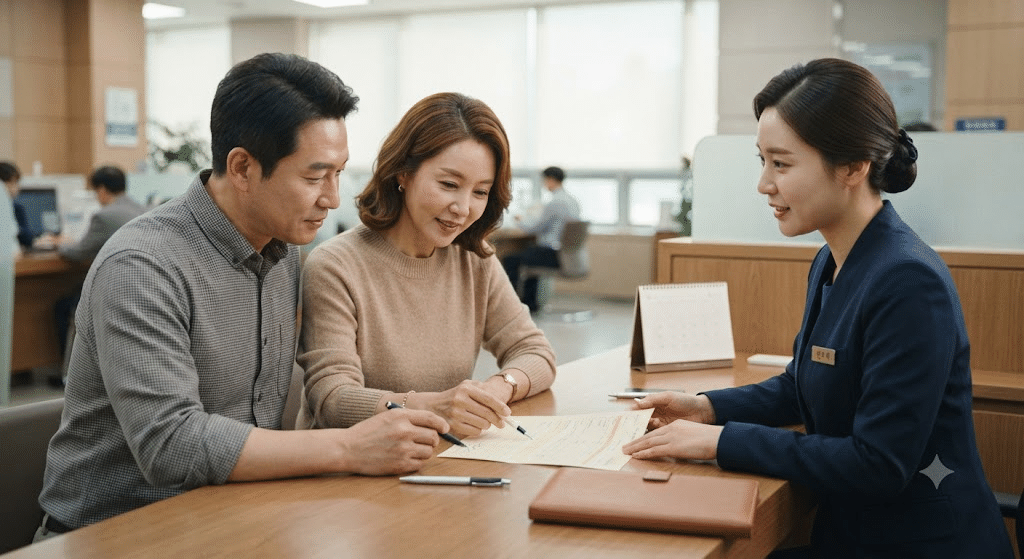 적금 금리 비교 후 우대조건과 예금자보호를 확인하는 부부